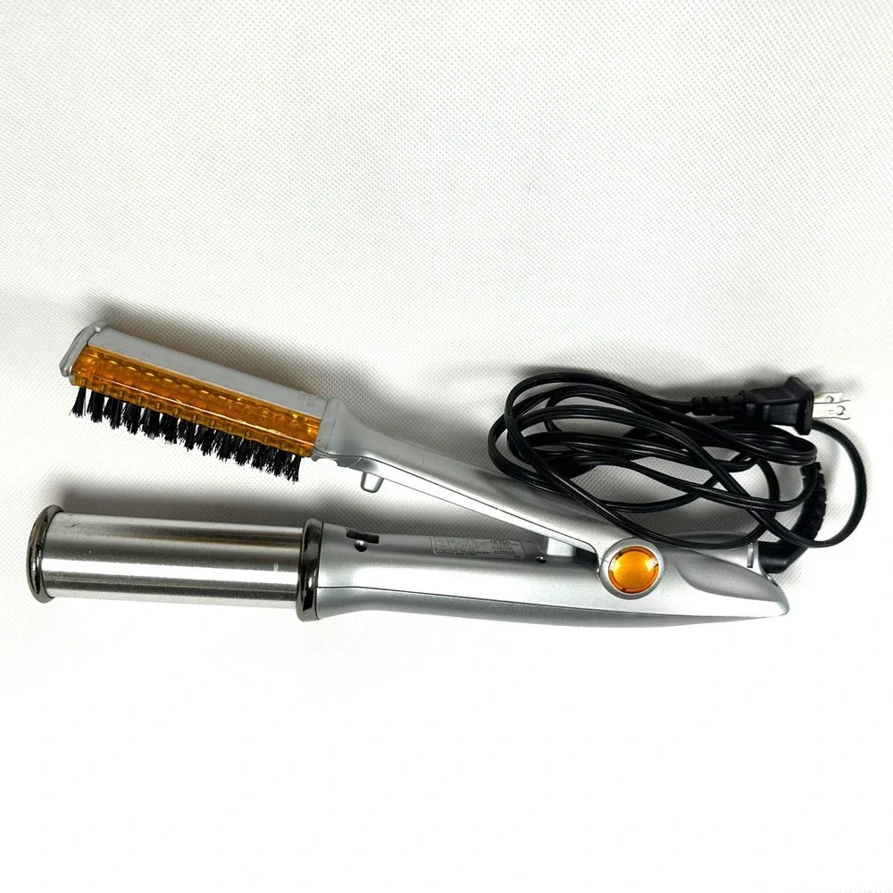 InStyler Rotating Iron Hair Straightener Curler Silver Amber Model IS1001.1